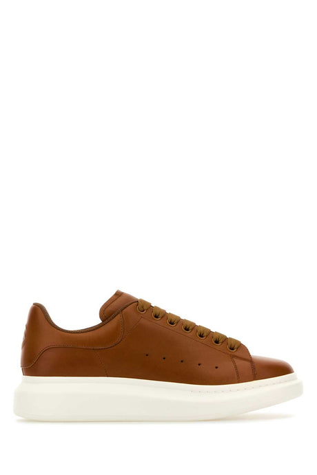 ALEXANDER MCQUEEN Caramel Leather Sneakers with Matching Heel