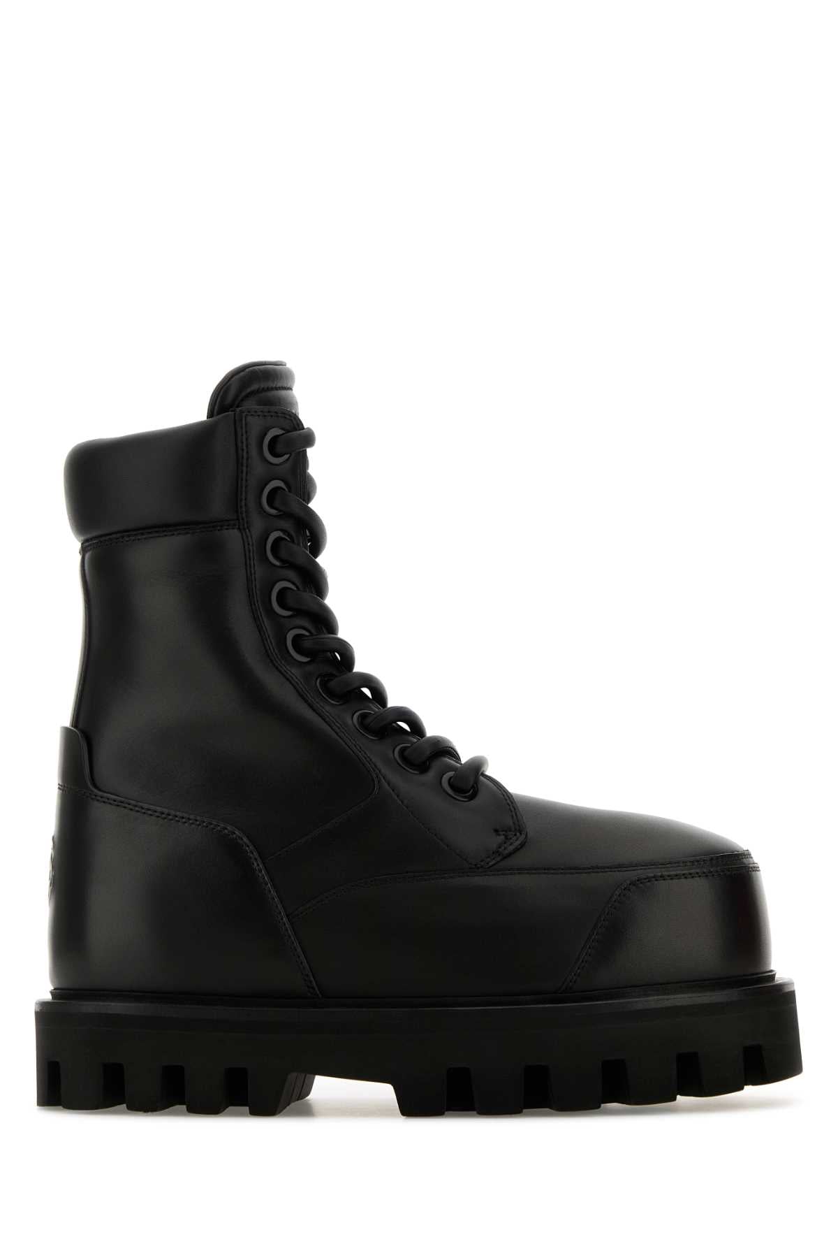 ALEXANDER MCQUEEN Elegant Black Leather Ankle Boots with 4.5 cm Sole Height