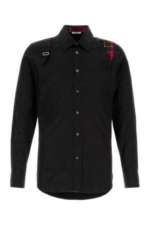 ALEXANDER MCQUEEN Essential Black Poplin Shirt for Men