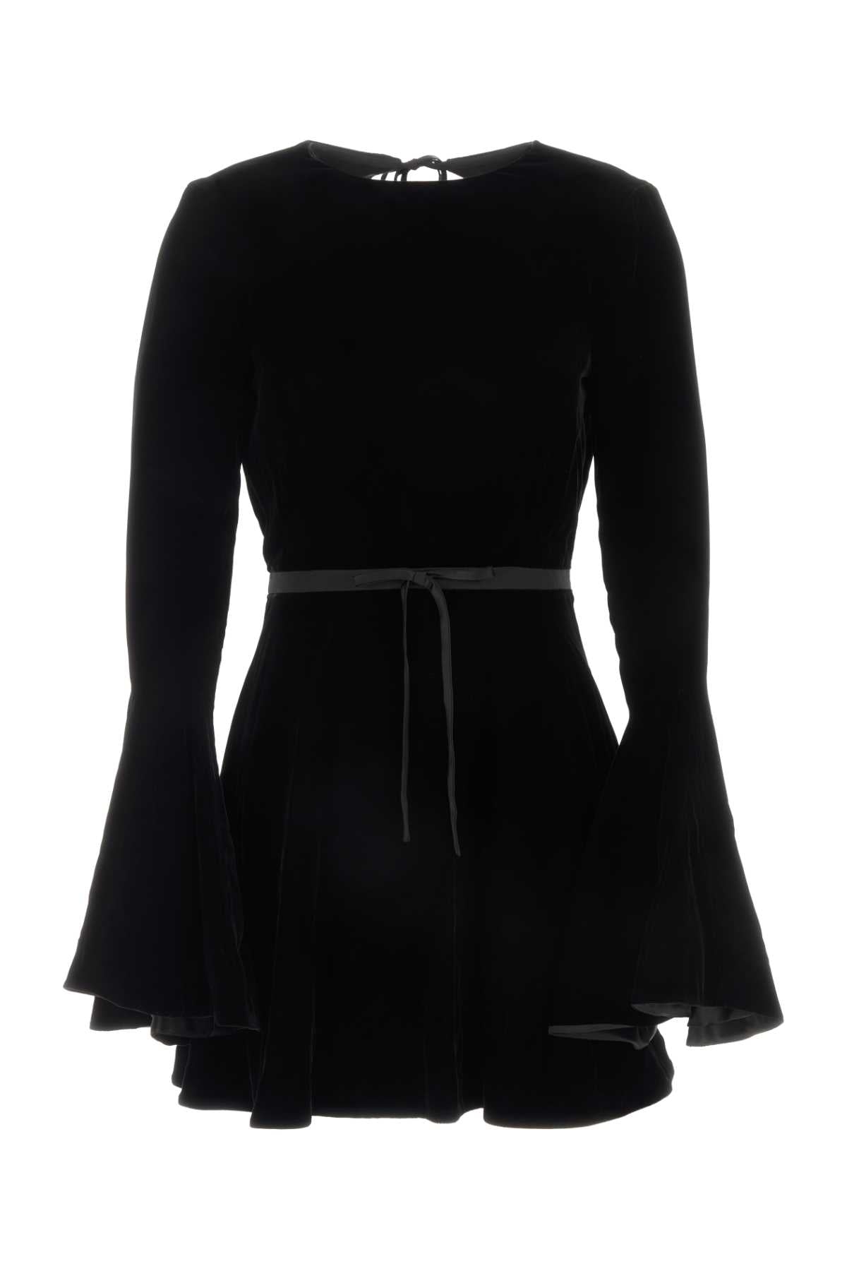 SAINT LAURENT Luxurious Black Velvet Mini Dress for Her