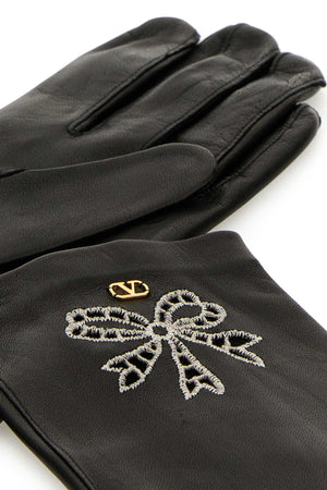 VALENTINO GARAVANI Chic Black Leather Gloves for Women