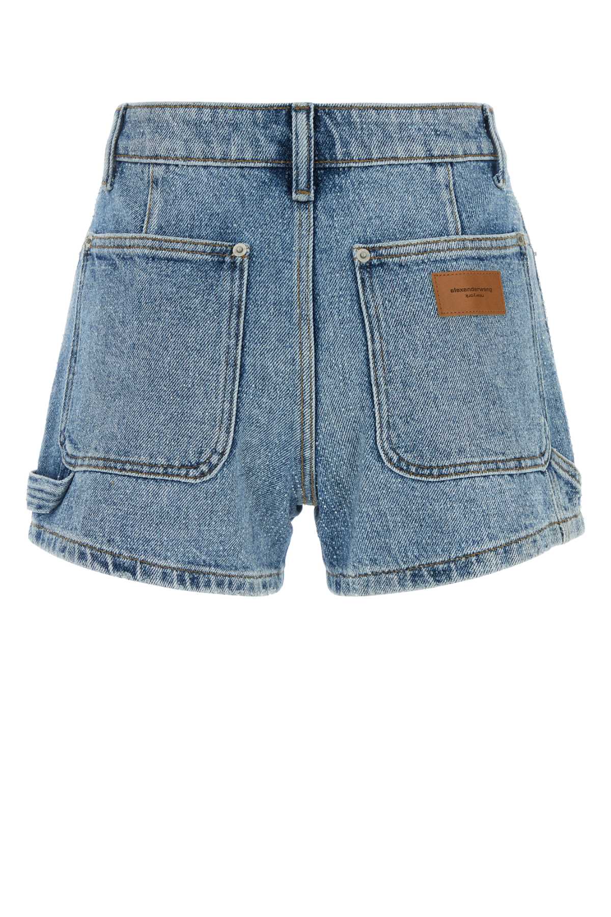 ALEXANDER WANG Light Blue Mini Denim Shorts