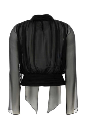 ALBERTA FERRETTI Elegant Black Chiffon Blouse for Women