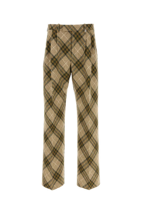 BURBERRY Embroidered Wool Pants for Men - 2024 Collection