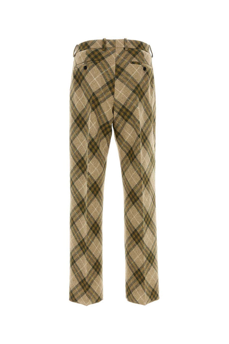 BURBERRY Embroidered Wool Pants for Men - 2024 Collection