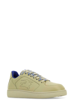 BURBERRY Army Green Leather Stock Sneaker for Men