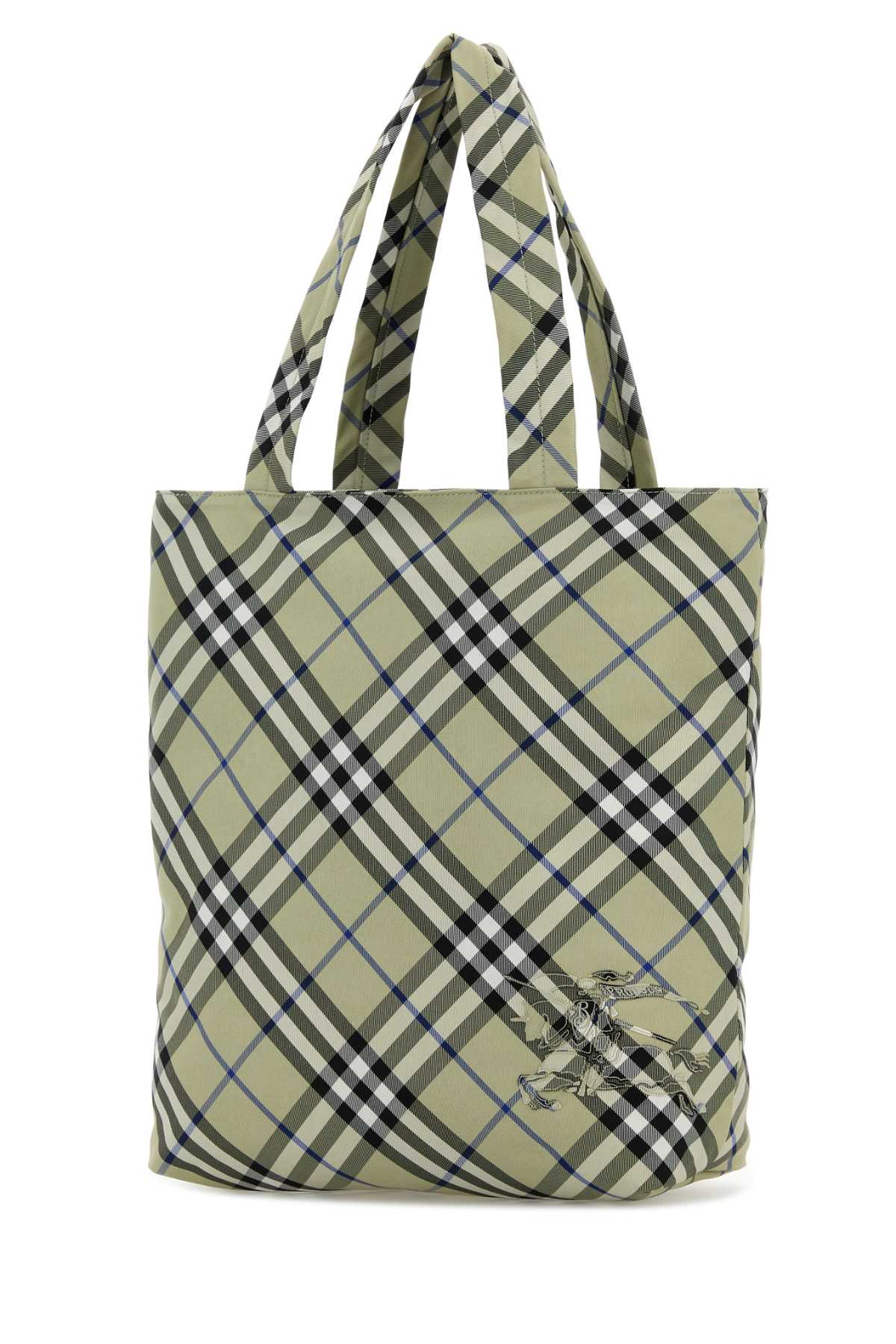 BURBERRY Embroidered Canvas Check Shopping Handbag - 33cm x 40cm x 13cm