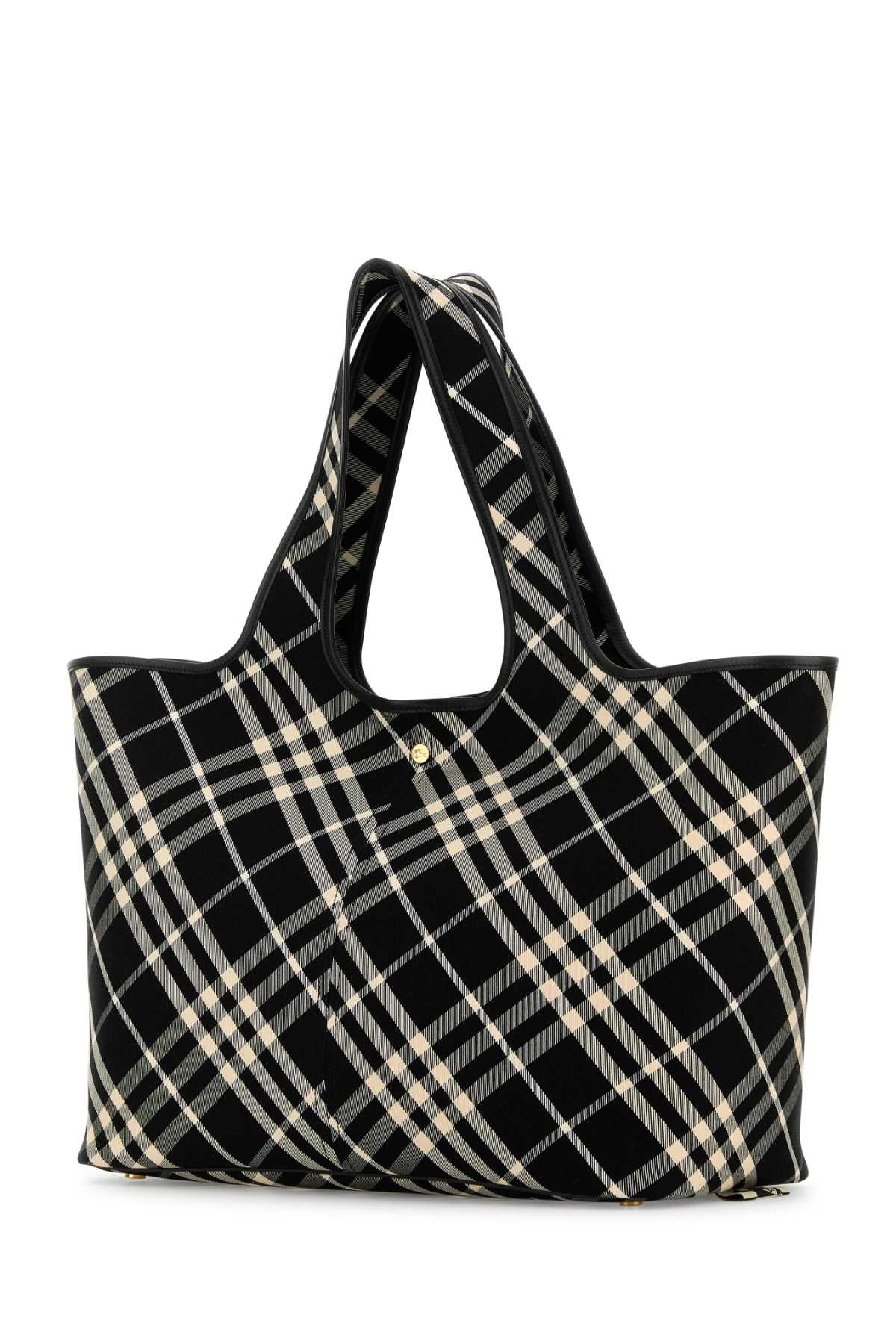 BURBERRY Medium Check Embroidered Canvas Handbag