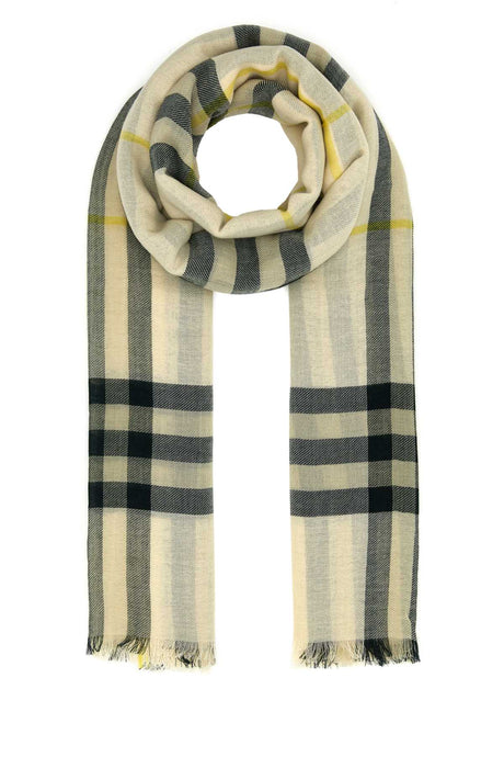 BURBERRY Embroidered Unisex Wool Scarf - 200 cm x 90 cm