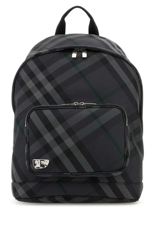 BURBERRY Grid Print Nylon Blend Backpack - 33 cm x 44 cm x 18 cm