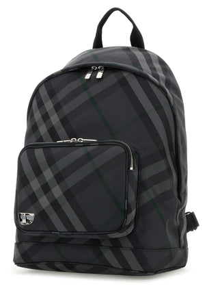 BURBERRY Grid Print Nylon Blend Backpack - 33 cm x 44 cm x 18 cm