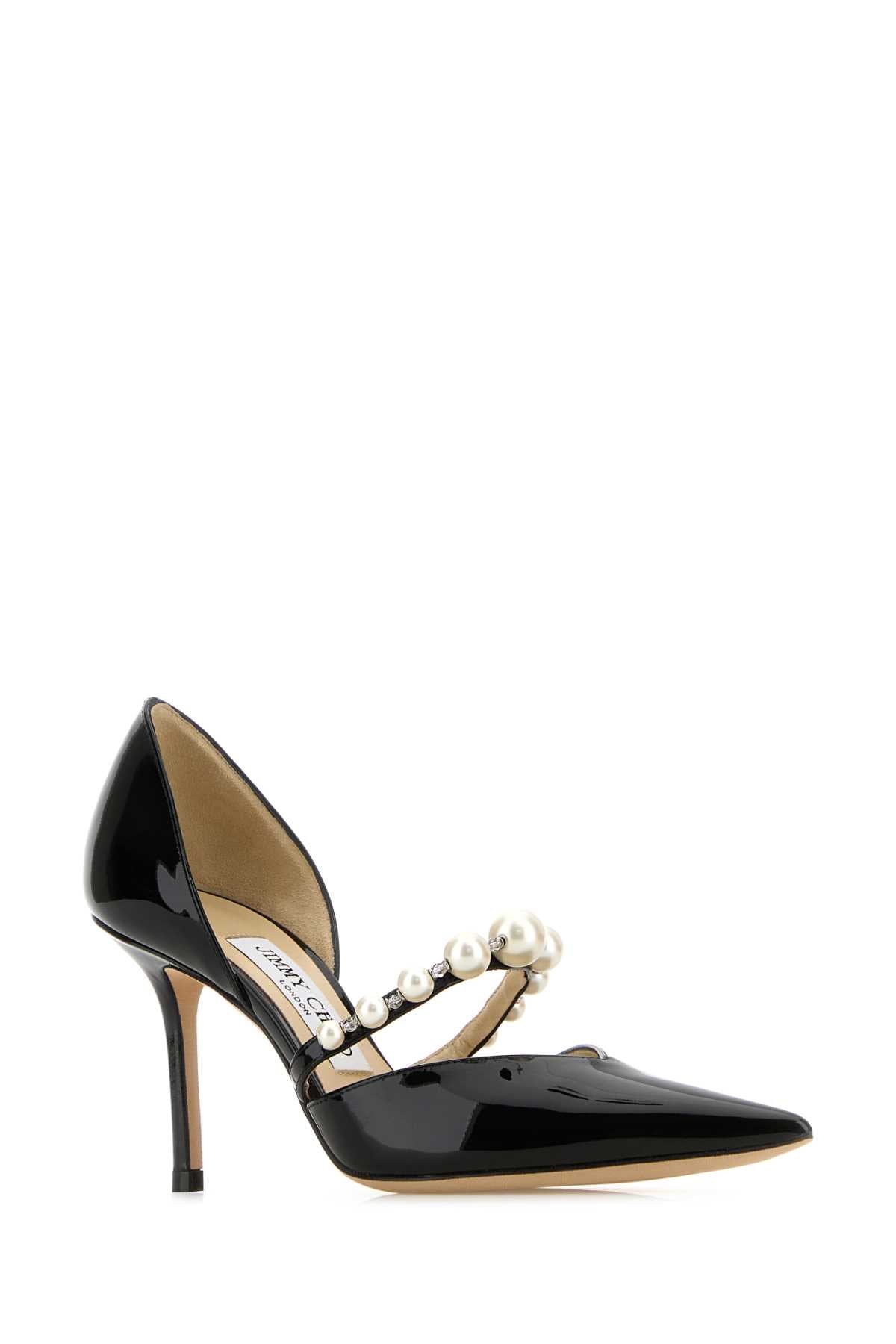 JIMMY CHOO Elegant Black Leather 85mm Pumps