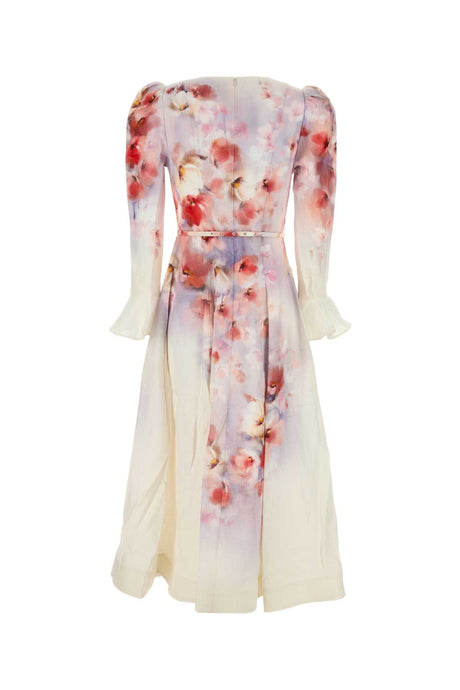 ZIMMERMANN Floral Printed Linen Crush Mini Dress