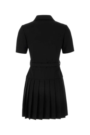 MIU MIU Luxurious Black Stretch Wool Dress - Women's Mini Style