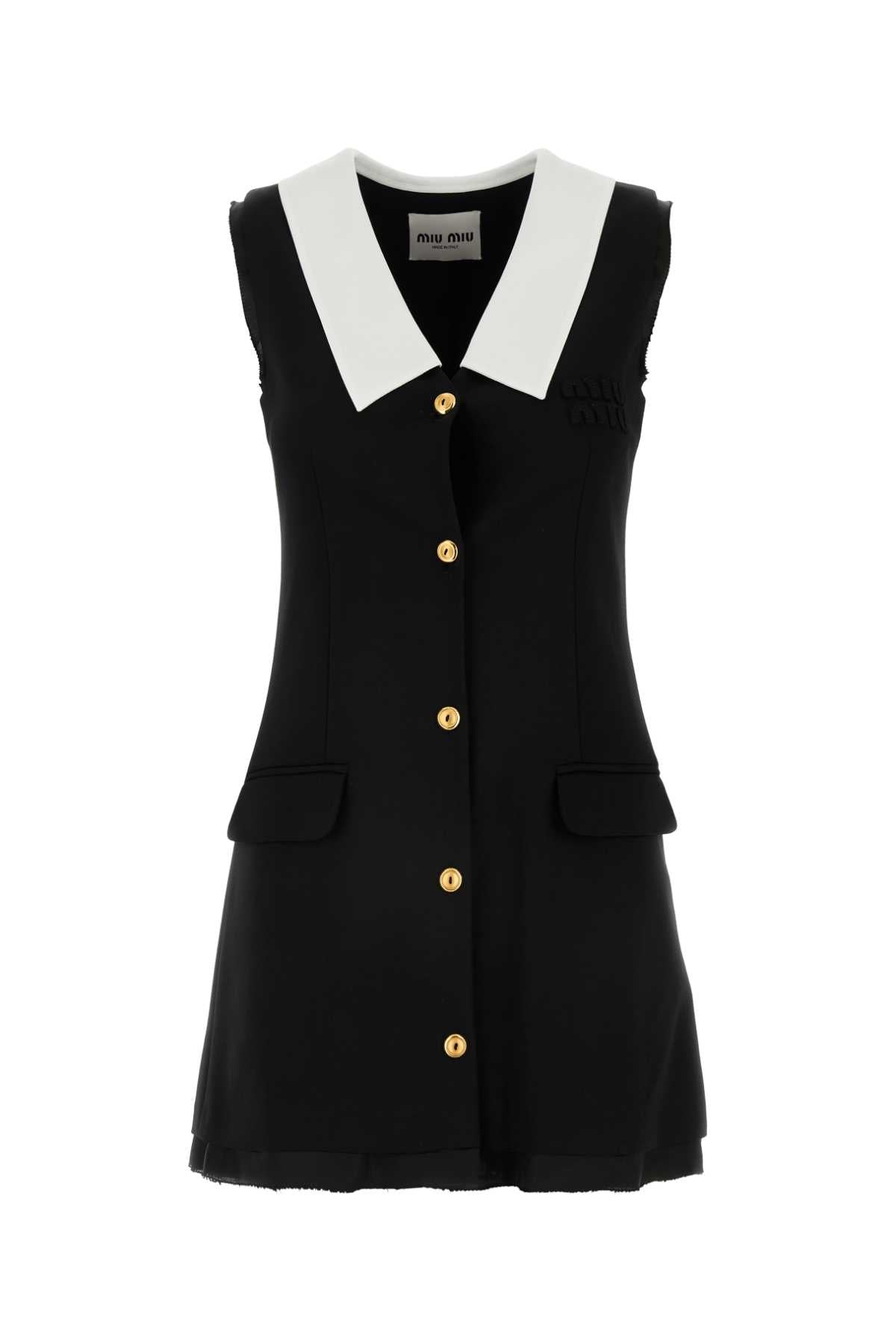 MIU MIU Chic Stretch Wool Mini Dress