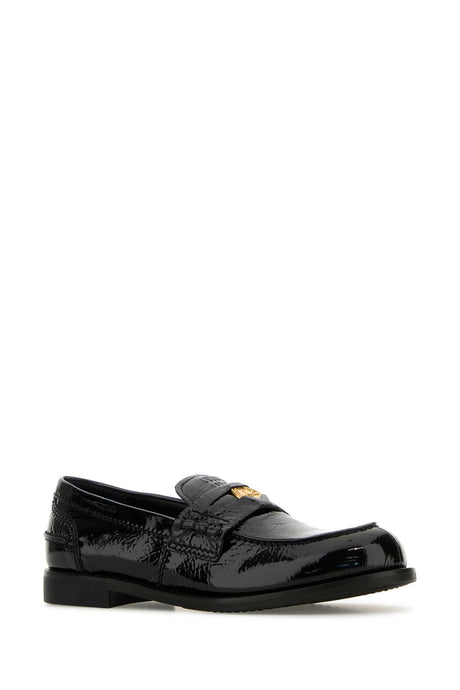 MIU MIU Chic Black Naplak Loafers for Women