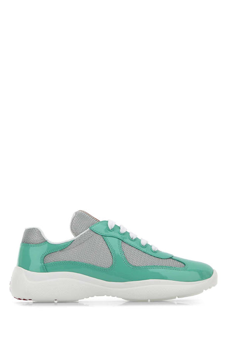 PRADA Women's Multicolored Leather and Fabric America Cup Sneaker - Size 8