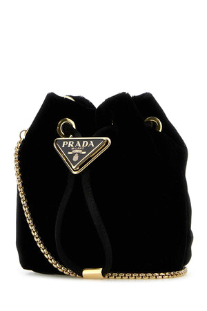 PRADA Mini Velvet Bucket Handbag