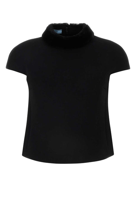 PRADA Sophisticated Black Wool Top