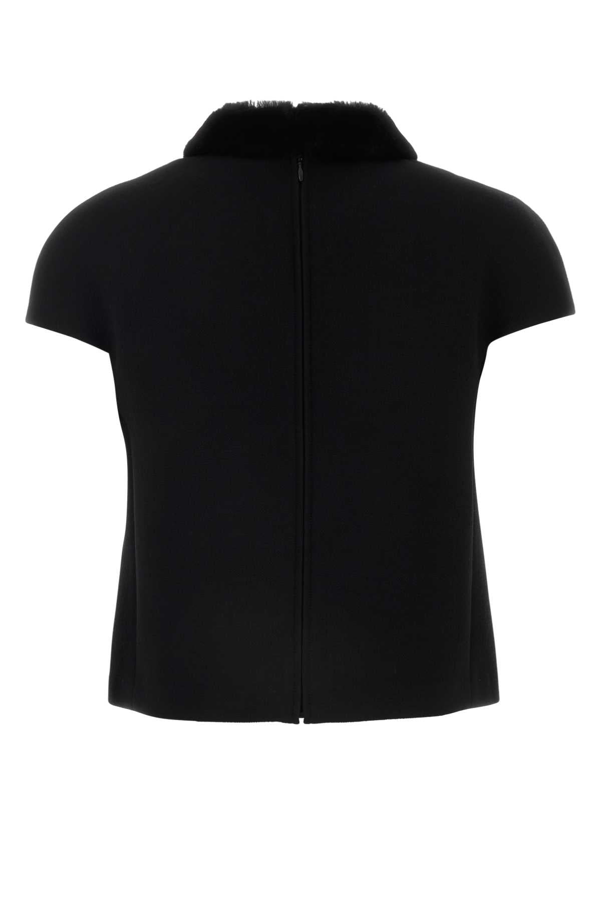 PRADA Sophisticated Black Wool Top