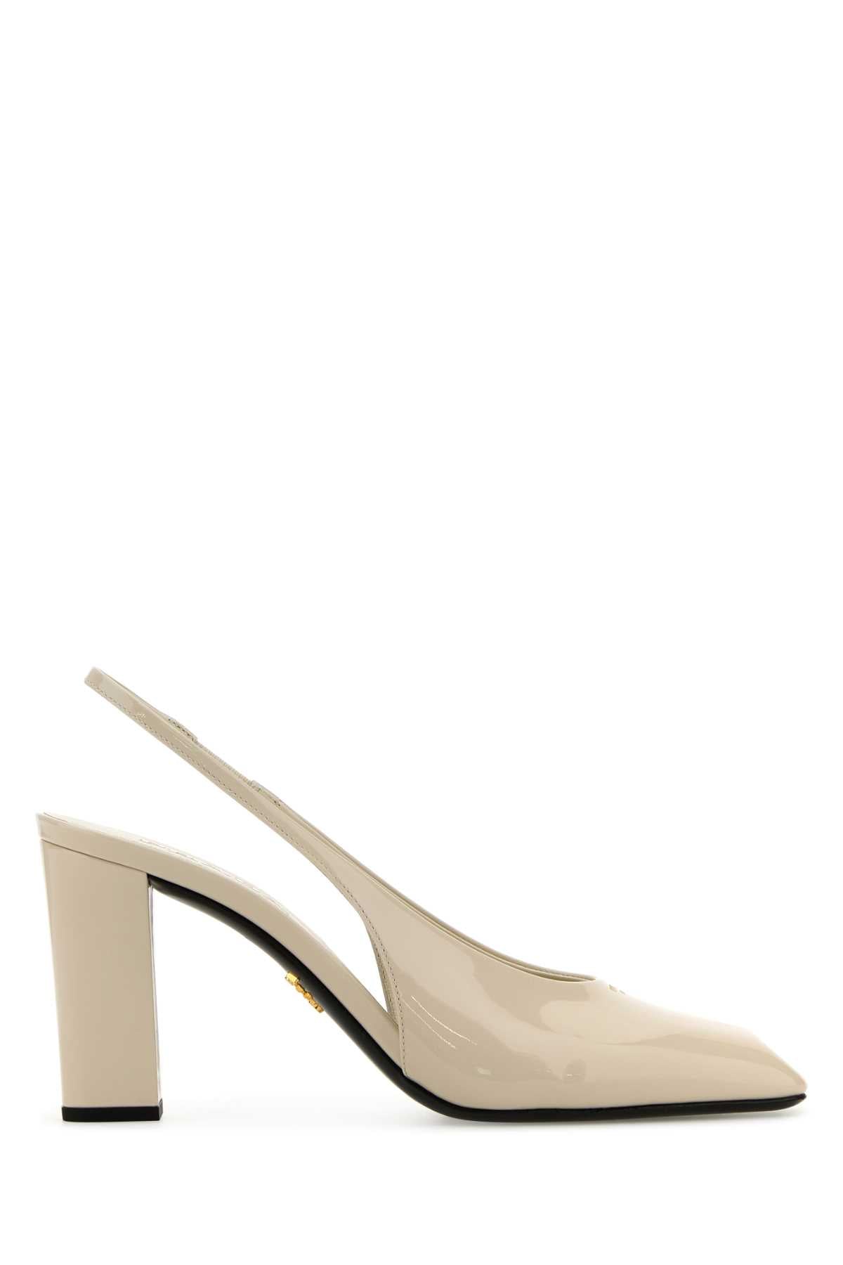 PRADA Elegant Ivory Leather Pumps with 9 cm Heel Height