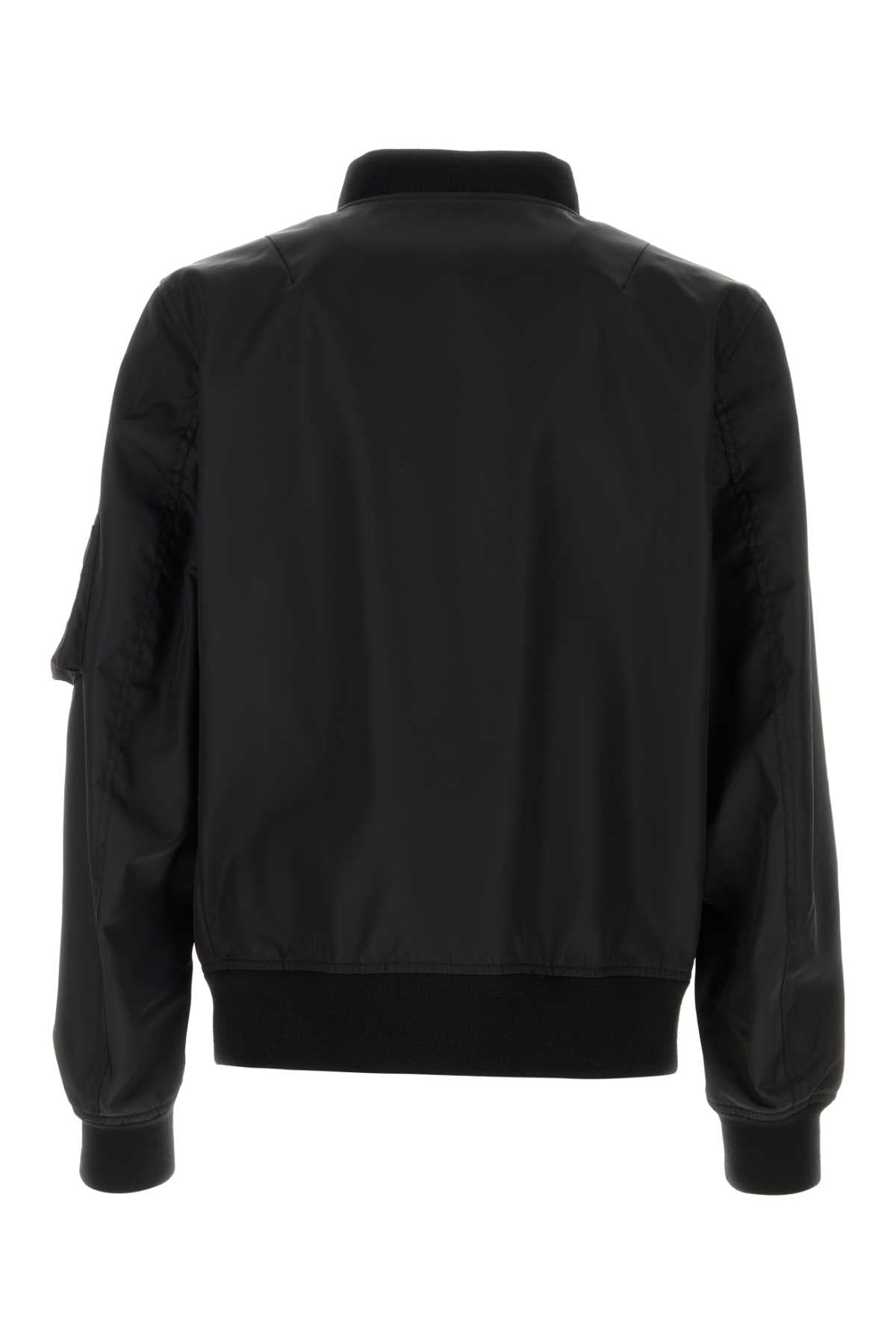 VALENTINO GARAVANI Men's Classic Black Nylon Bomber Jacket