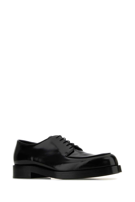 PRADA Elegant Black Leather Lace-Up Shoes for Men