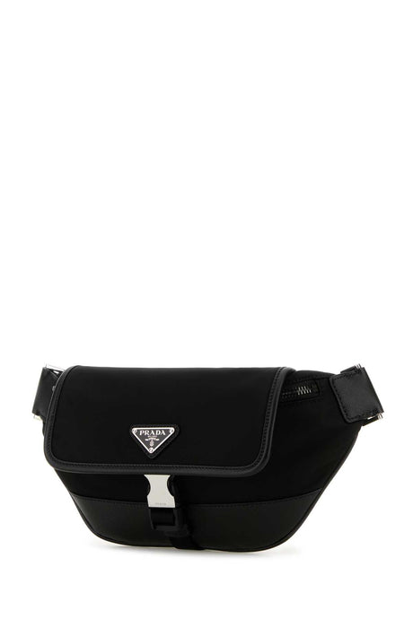 PRADA Mini Black Re-Nylon and Leather Crossbody Handbag