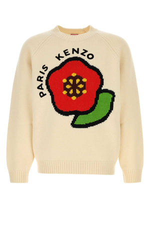 KENZO Ivory Wool Blend Sweater for Men