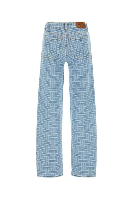 KENZO Embroidered Light Blue Denim Jeans for Women