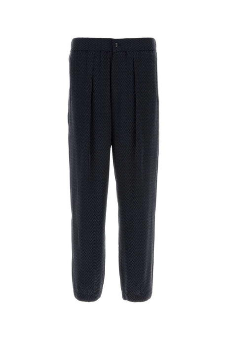 GIORGIO ARMANI Embroidered Cupro Blend Pants for Men