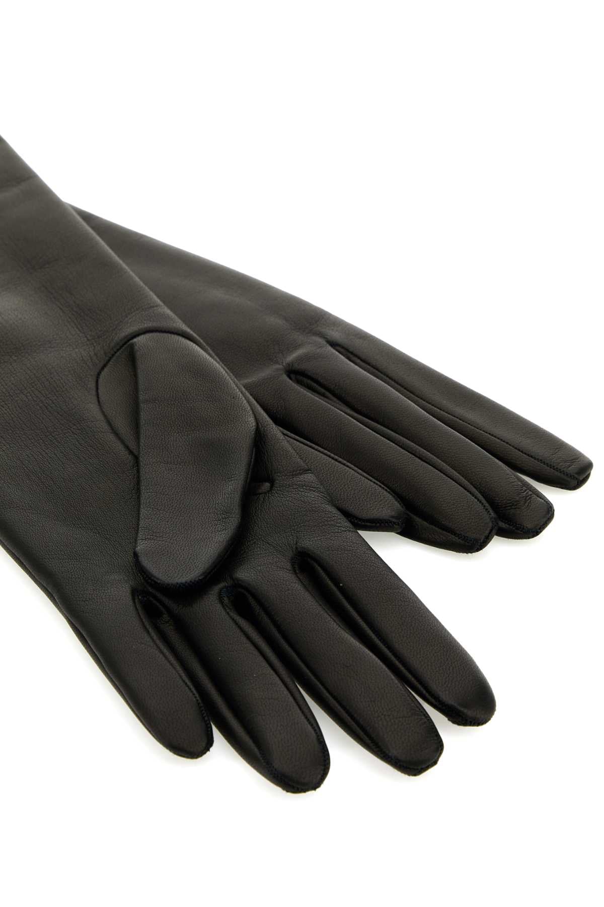 SAINT LAURENT Elegant Black Leather Gloves for Women