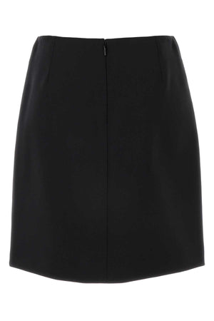 VERSACE Black Stretch Wool Skirt