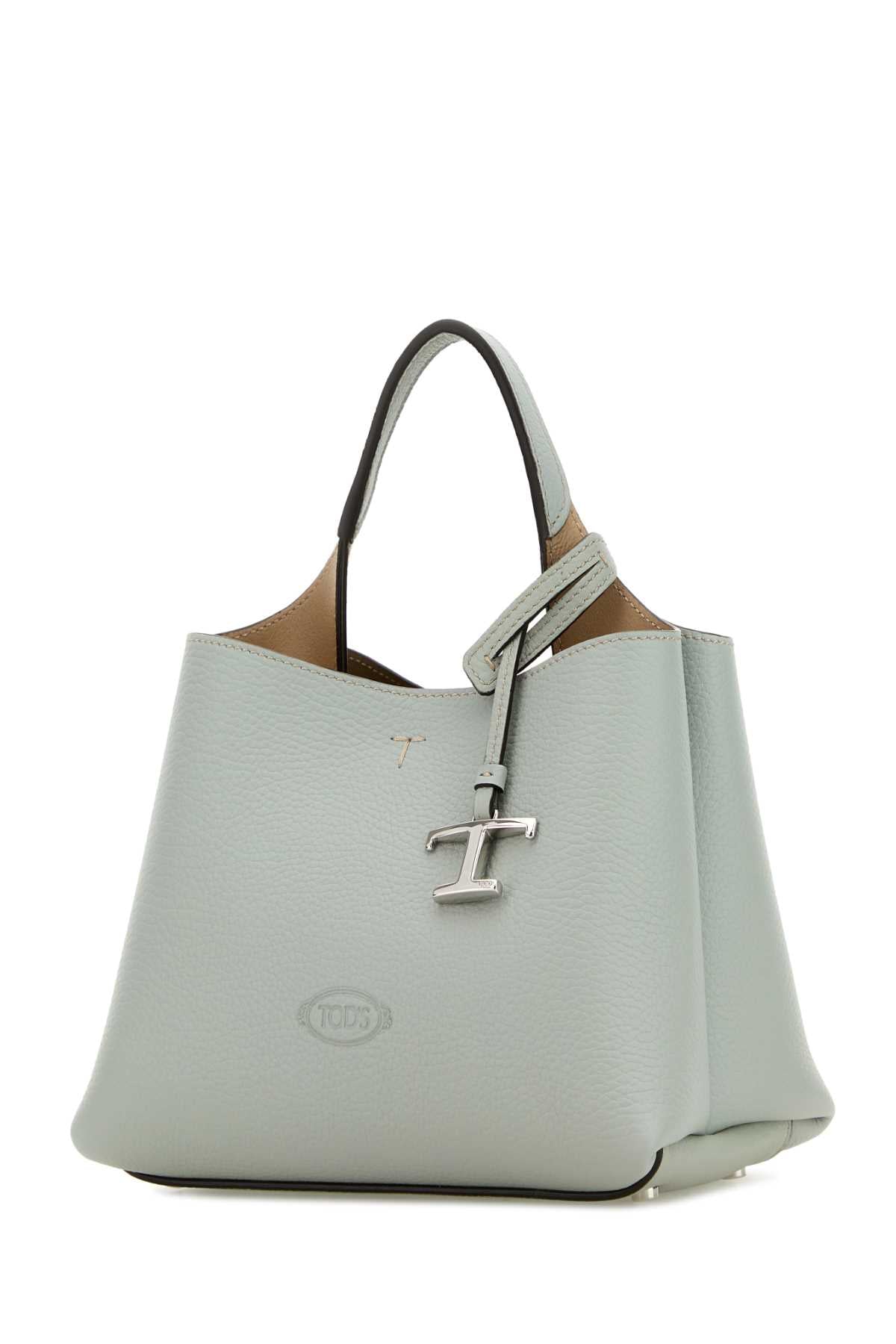 TOD'S Mini Leather Handbag - Powder Blue, 25 cm Width