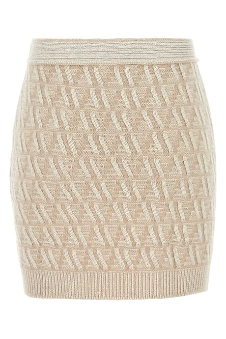 FENDI Embroidered Silk Blend Mini Skirt