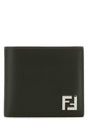 FENDI Mini Dark Grey Leather Wallet