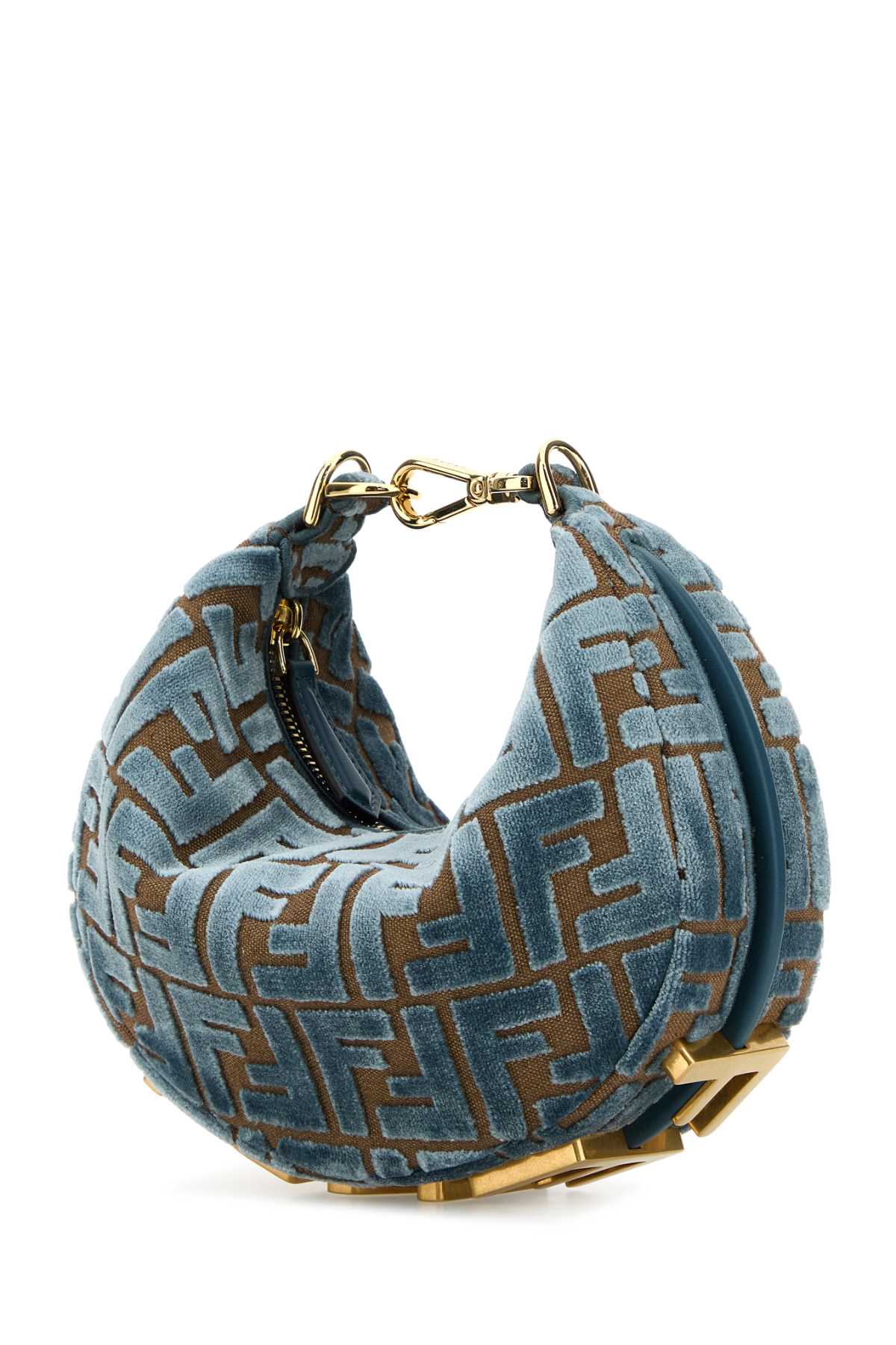 FENDI Mini Embroidered Velvet and Jacquard Handbag