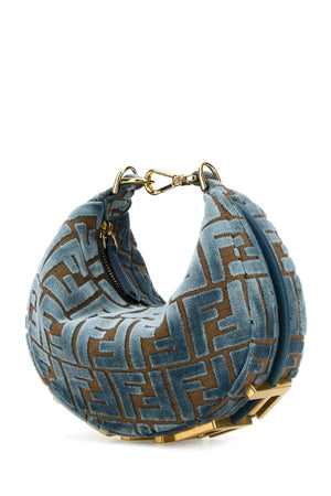 FENDI Mini Embroidered Velvet and Jacquard Handbag