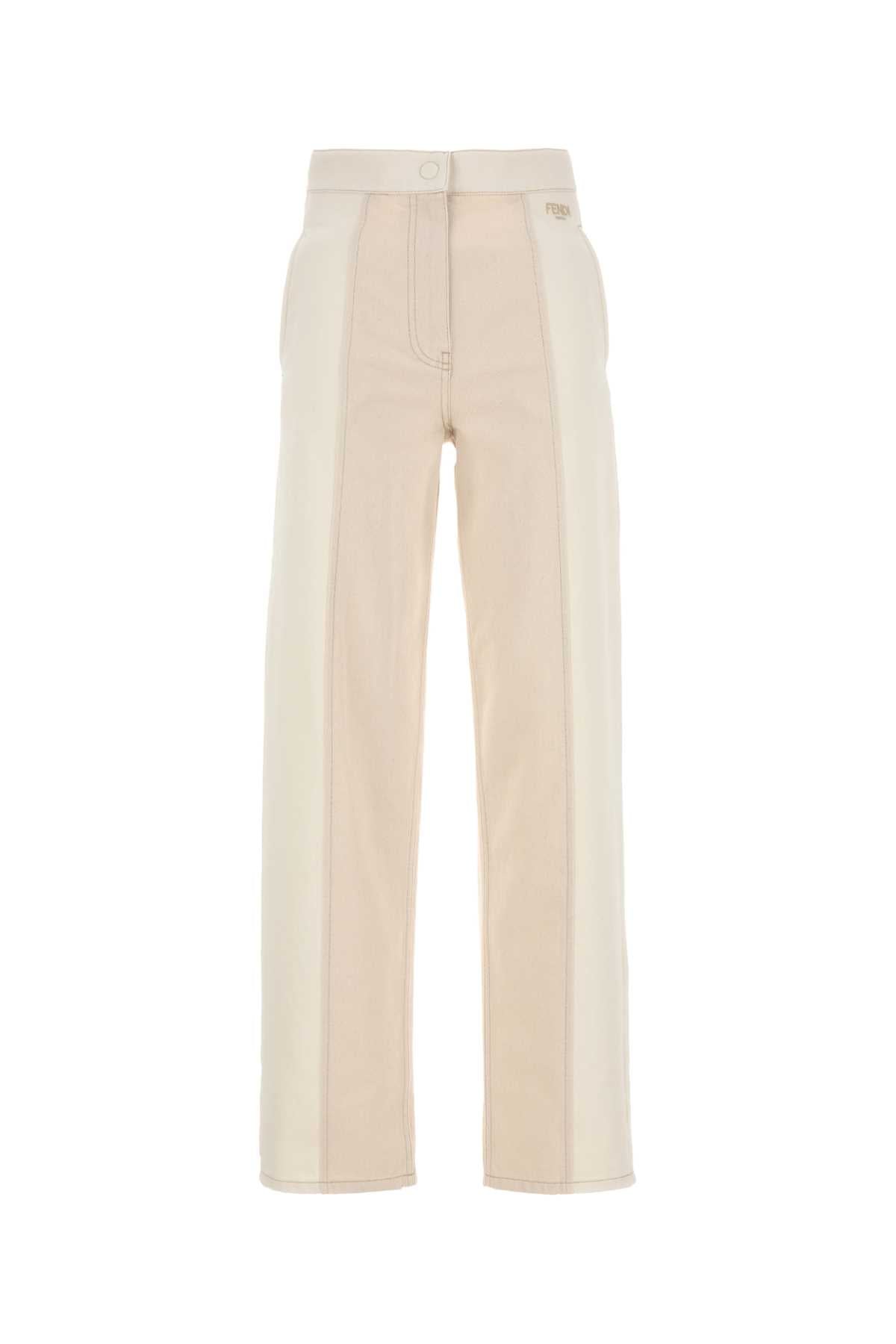 FENDI Ivory Denim Jeans for Women