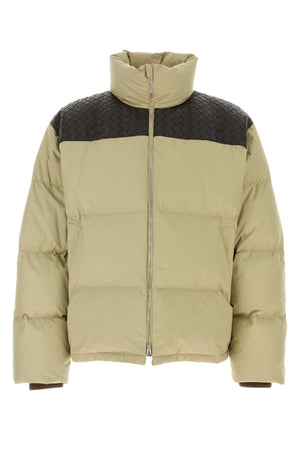 BOTTEGA VENETA Beige Poplin Down Jacket for Men - Stylish Outerwear