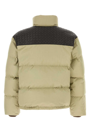 BOTTEGA VENETA Beige Poplin Down Jacket for Men - Stylish Outerwear