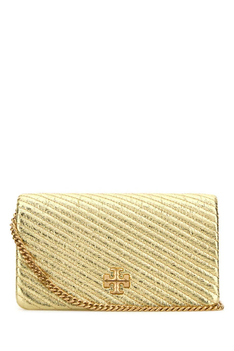 TORY BURCH Mini Gold Leather Kira Clutch