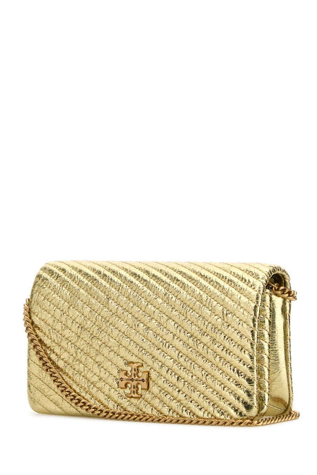 TORY BURCH Mini Gold Leather Kira Clutch