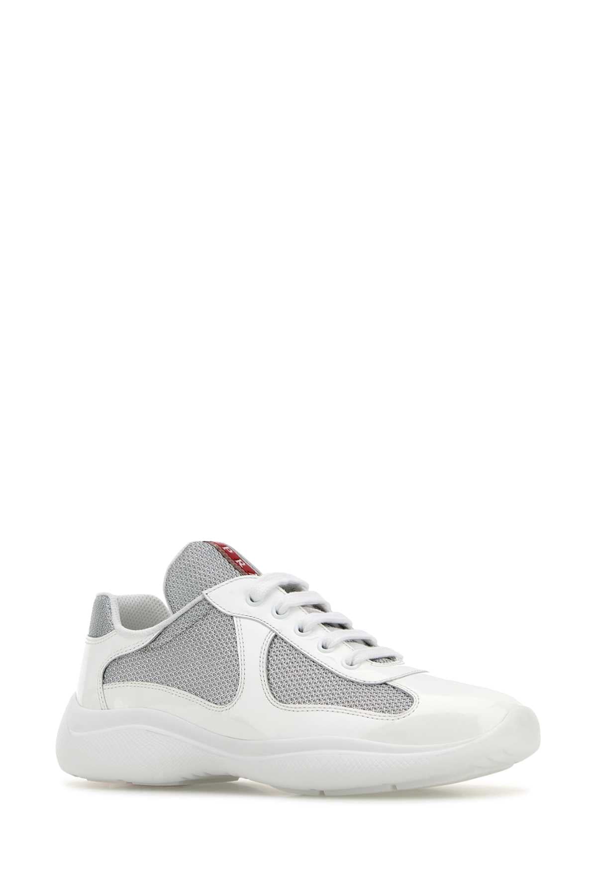 PRADA Two-tone Leather and Fabric America’s Cup Sneakers