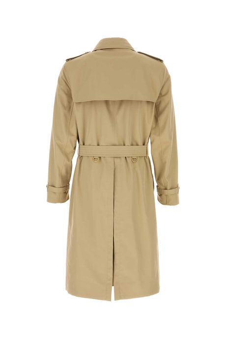 BURBERRY Classic Beige Cotton Heritage Kensington Trench Jacket