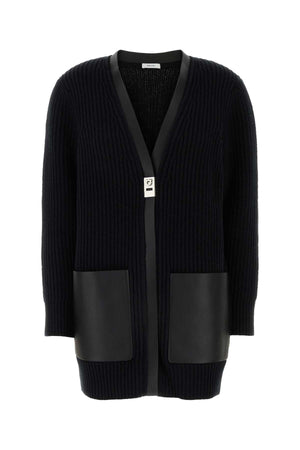 SALVATORE FERRAGAMO Chic Black Wool Cardigan for Women