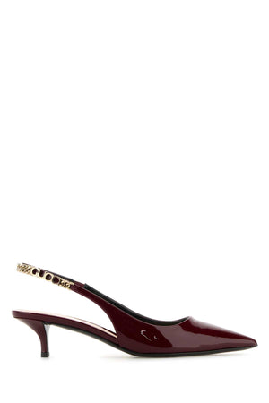 GUCCI Elegant Burgundy Leather Signoria Pumps with 4.5 cm Heel