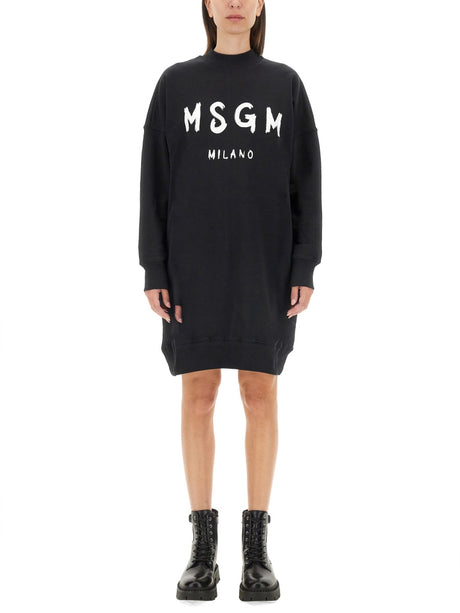 MSGM Brushed Logo Mini Dress - Size S