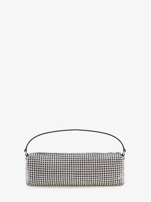 ALEXANDER WANG Glittering Mesh Handbag with Leather Handle and Crystal Accents - Stunning for Every Occasion