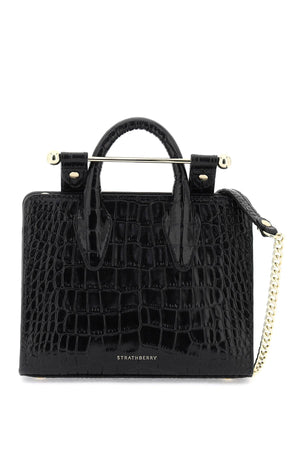 STRATHBERRY Crocodile-Embossed Leather Tote Handbag for Women - SS24 Collection